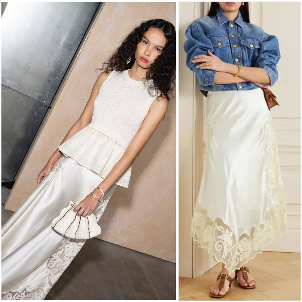 Ulla Johnson Cressida Lace White Ivory Slip Midi Maxi Long Skirt NWT 2 / Small - Picture 9 of 10